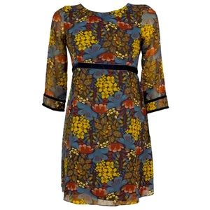 Zara Floral Empire Waist Mini Dress